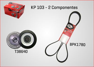 Set curea transmisie cu caneluri KP103 GATES-BR