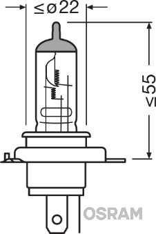 Bec, far principal 64185 OSRAM