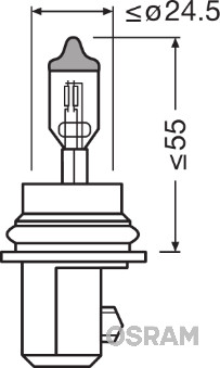 Bec, far faza lunga 9007 OSRAM