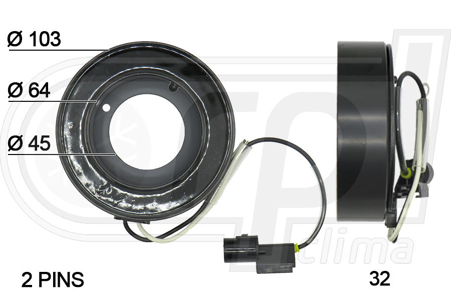 Bobină, cuplaj magnetic (compresor) APBOSD0036 RPL QUALITY