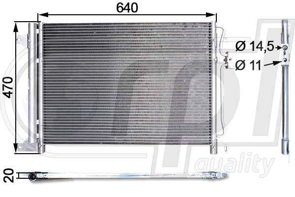 Condensator, climatizare APCDIV5006 RPL QUALITY