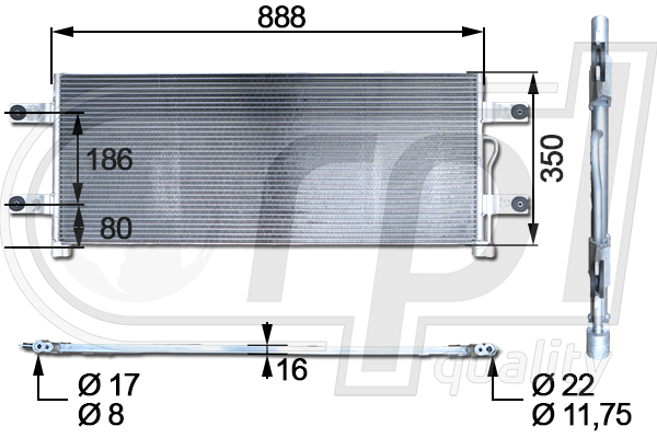 Condensator, climatizare APCDMB5074 RPL QUALITY