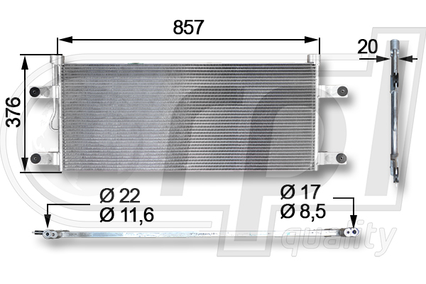 Condensator, climatizare APCDMB5077 RPL QUALITY