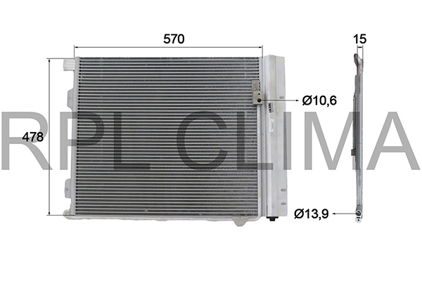 Condensator, climatizare APCDMN0010 RPL QUALITY