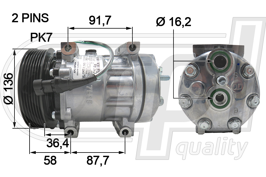 Compresor, climatizare APCODF5004 RPL QUALITY
