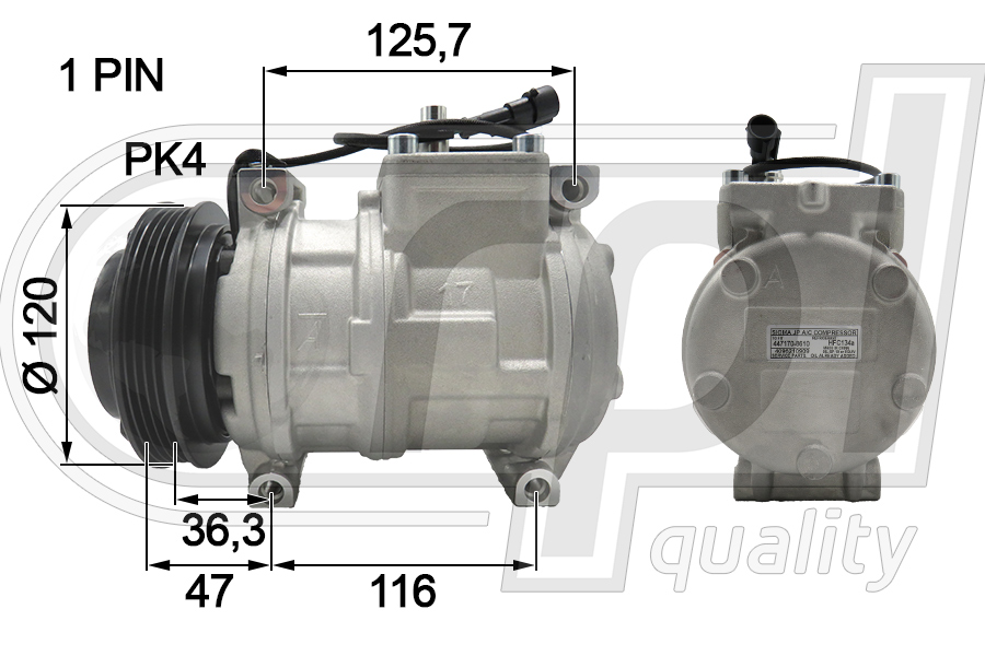 Compresor, climatizare APCOIV5009 RPL QUALITY