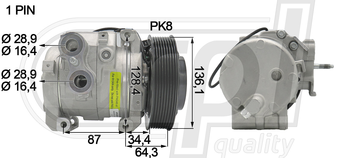 Compresor, climatizare APCOMB5069 RPL QUALITY