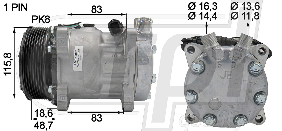 Compresor, climatizare APCOMN5002 RPL QUALITY