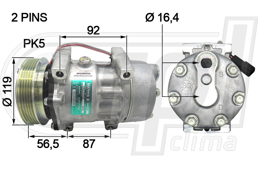 Compresor, climatizare APCORE0056 RPL QUALITY