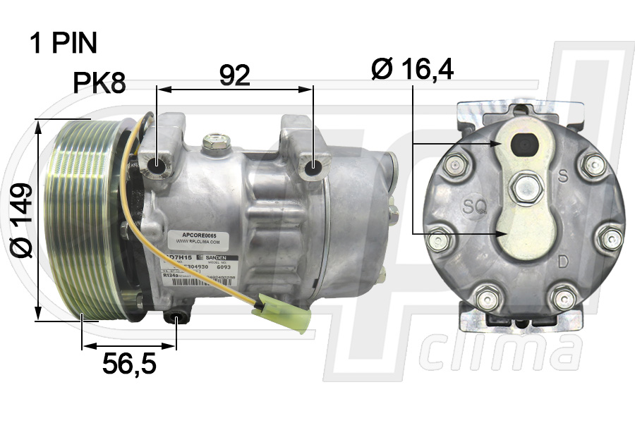 Compresor, climatizare APCORE0065 RPL QUALITY