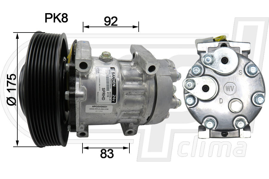 Compresor, climatizare APCOVO0031 RPL QUALITY