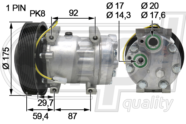 Compresor, climatizare APCOVO5031 RPL QUALITY