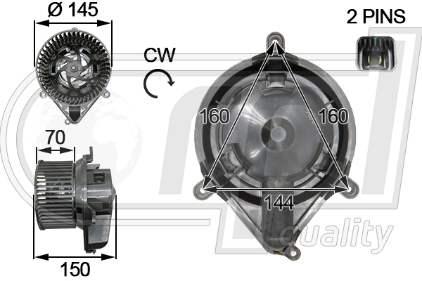 Electromotor, ventilatie interioara APVTRE5011 RPL QUALITY
