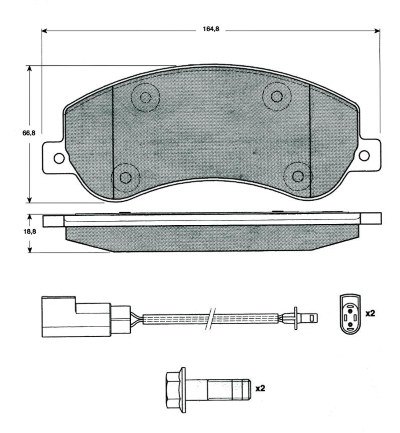 Set placute frana,frana disc MT554 MTR