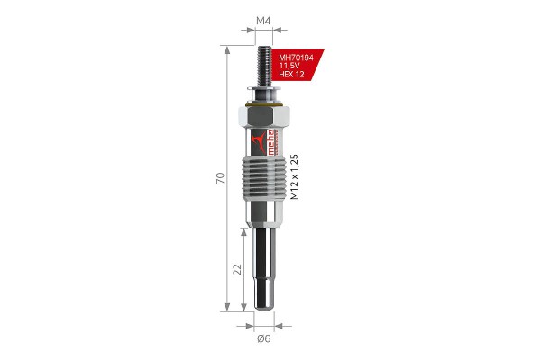 Bujie incandescenta MH70194 MEHA AUTOMOTIVE