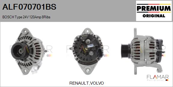 Generator / Alternator ALF070701BS FLAMAR