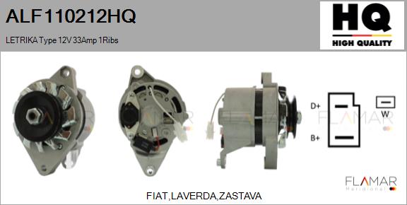 Generator / Alternator ALF110212HQ FLAMAR