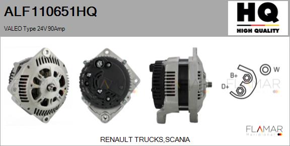 Generator / Alternator ALF110651HQ FLAMAR