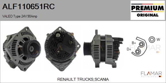 Generator / Alternator ALF110651RC FLAMAR