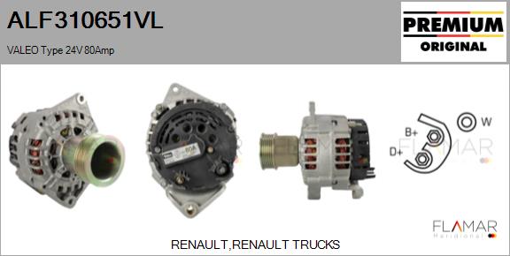 Generator / Alternator ALF310651VL FLAMAR