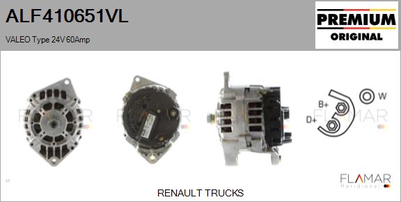 Generator / Alternator ALF410651VL FLAMAR