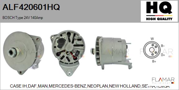 Generator / Alternator ALF420601HQ FLAMAR