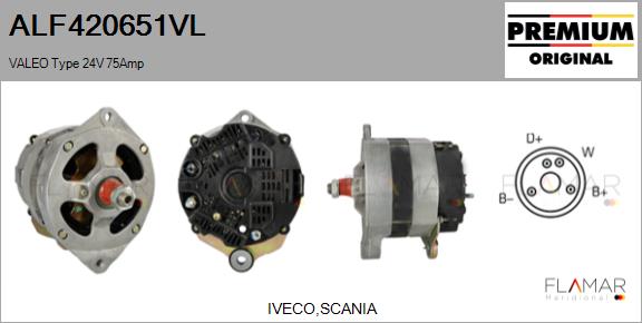 Generator / Alternator ALF420651VL FLAMAR