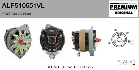 Generator / Alternator ALF510651VL FLAMAR