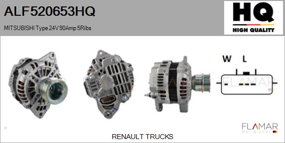 Generator / Alternator ALF520653HQ FLAMAR