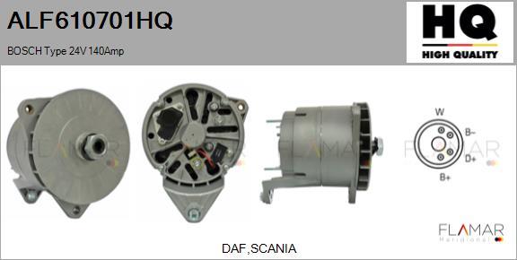 Generator / Alternator ALF610701HQ FLAMAR