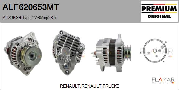 Generator / Alternator ALF620653MT FLAMAR