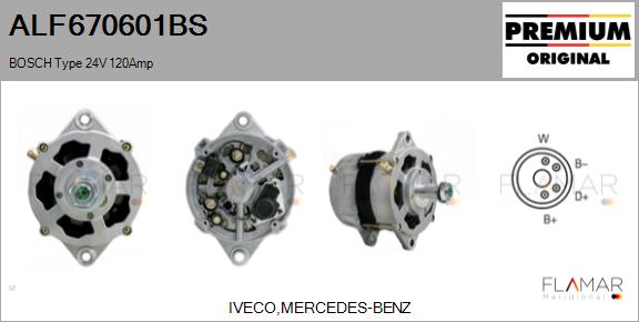 Generator / Alternator ALF670601BS FLAMAR