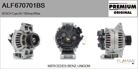 Generator / Alternator ALF670701BS FLAMAR