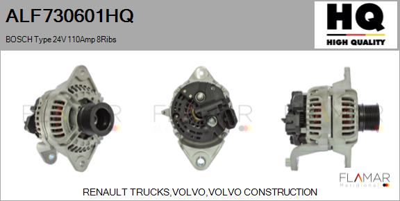 Generator / Alternator ALF730601HQ FLAMAR