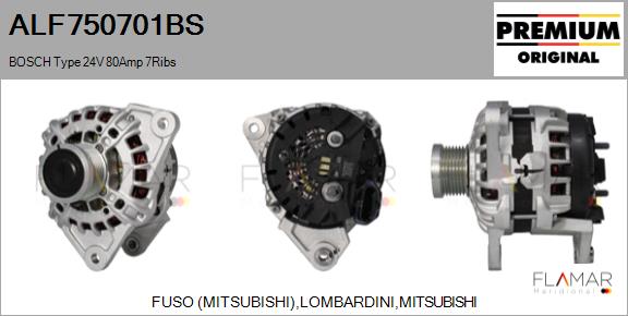 Generator / Alternator ALF750701BS FLAMAR