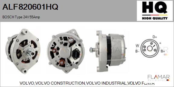Generator / Alternator ALF820601HQ FLAMAR