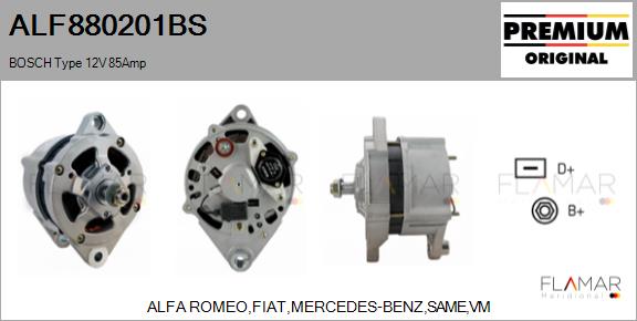 Generator / Alternator ALF880201BS FLAMAR