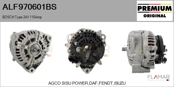 Generator / Alternator ALF970601BS FLAMAR