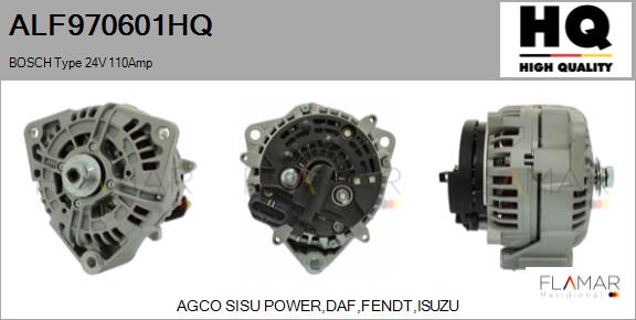 Generator / Alternator ALF970601HQ FLAMAR