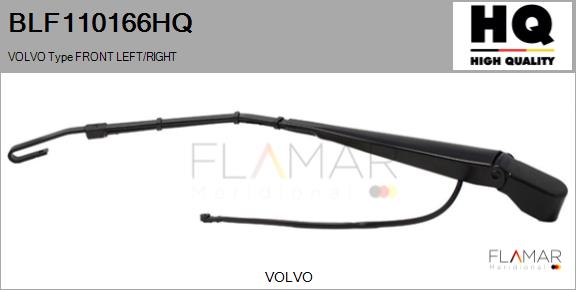 Brat stergator, parbriz BLF110166HQ FLAMAR