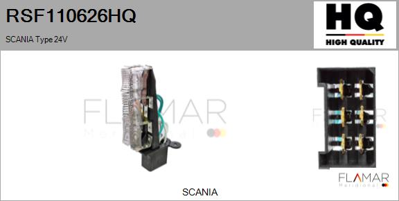 Rezistor, ventilator habitaclu RSF110626HQ FLAMAR