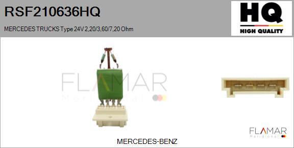 Rezistor, ventilator habitaclu RSF210636HQ FLAMAR