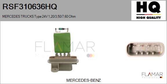 Rezistor, ventilator habitaclu RSF310636HQ FLAMAR