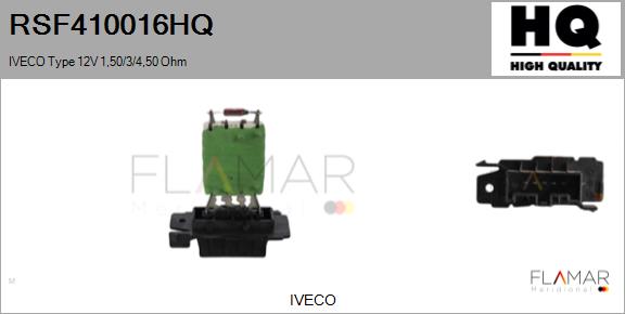 Rezistor, ventilator habitaclu RSF410016HQ FLAMAR