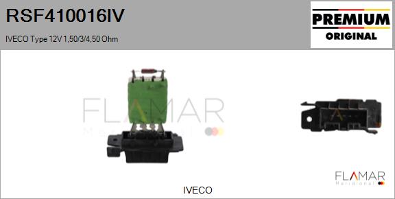 Rezistor, ventilator habitaclu RSF410016IV FLAMAR