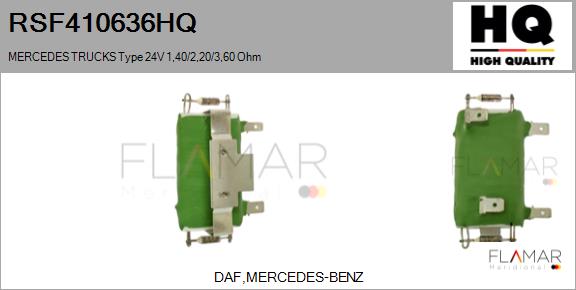 Rezistor, ventilator habitaclu RSF410636HQ FLAMAR
