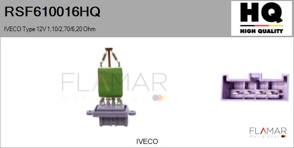 Rezistor, ventilator habitaclu RSF610016HQ FLAMAR