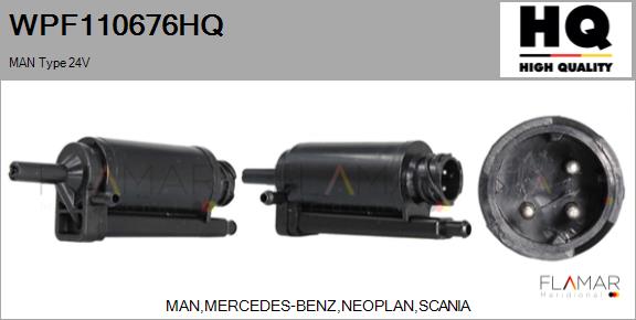 Pompa de apa,spalare parbriz WPF110676HQ FLAMAR