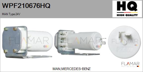 Pompa de apa,spalare parbriz WPF210676HQ FLAMAR
