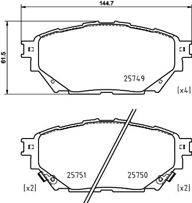 Set placute frana,frana disc MDB4047 MINTEX